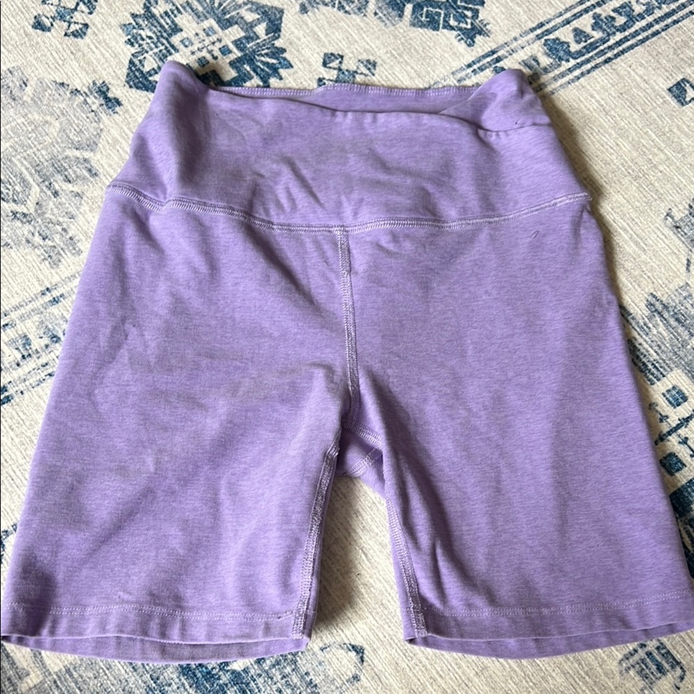 Beyond Yoga Purple Bike Shorts High-Waisted Stretch